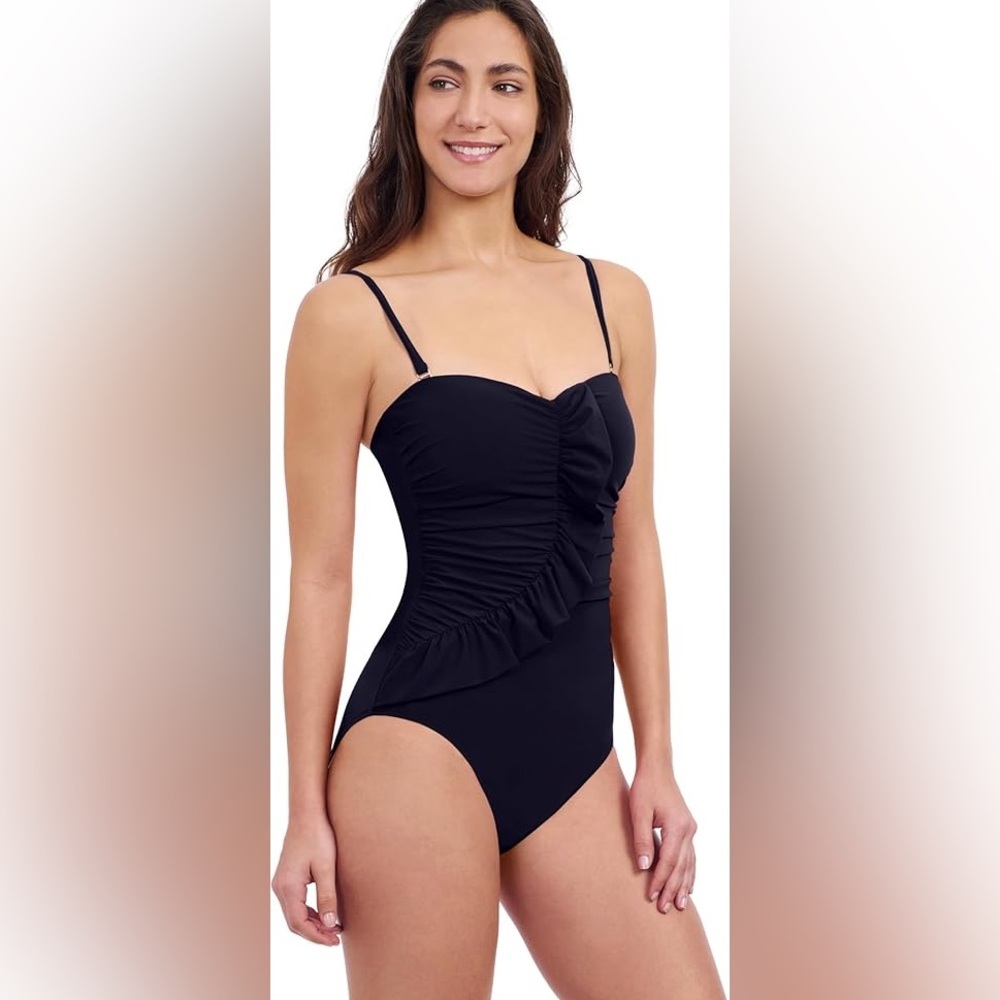 Profile by gottex Tutti Frutti Women’s Bandeau Ruffle Surplice One Piece